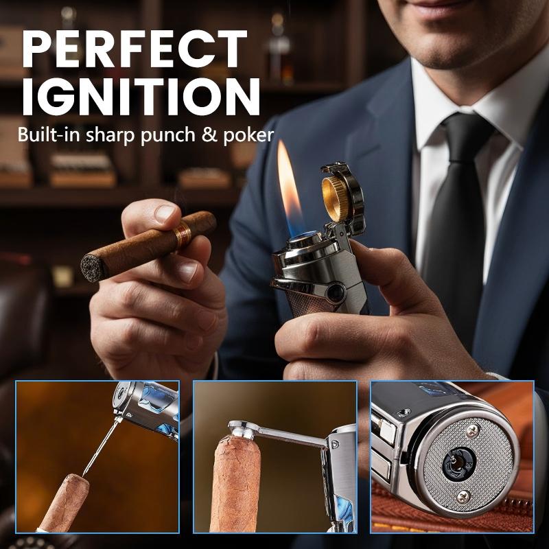 Briquet à cigares portable coupe-vent et multifonctionnel