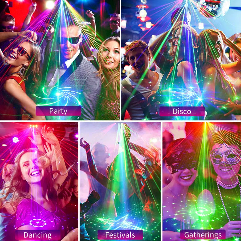 Lampe laser RGB rechargeable et portable pour soirées