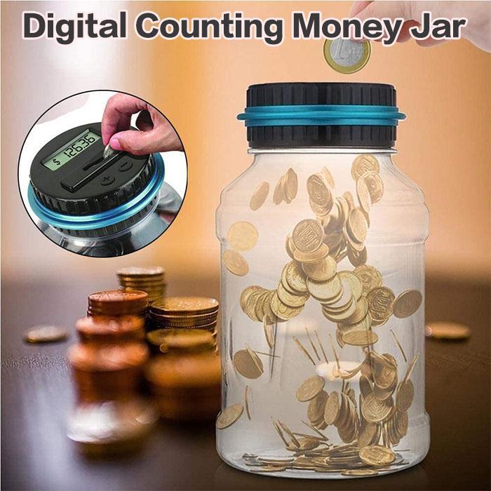 💰 Tirelire Numérique avec Compteur LCD — Grande Capacité 1,8L, ABS Durable, Compatible Euros & Dollars, Cadeau Idéal ✨