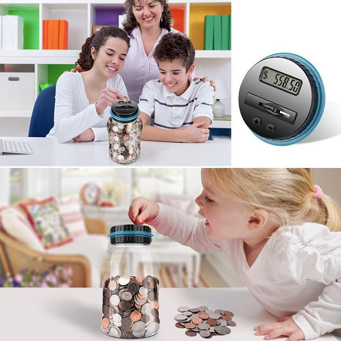 💰 Tirelire Numérique avec Compteur LCD — Grande Capacité 1,8L, ABS Durable, Compatible Euros & Dollars, Cadeau Idéal ✨