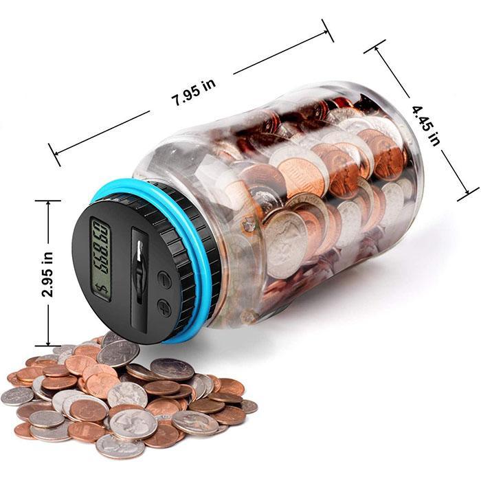 💰 Tirelire Numérique avec Compteur LCD — Grande Capacité 1,8L, ABS Durable, Compatible Euros & Dollars, Cadeau Idéal ✨