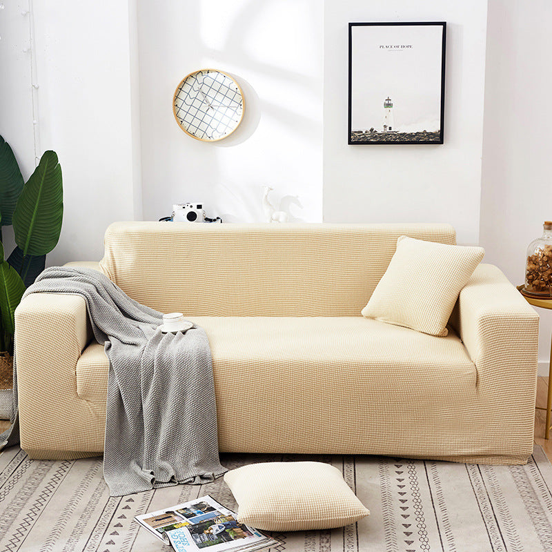 🛋️ 50% DE RÉDUCTION! 🧵 Housse de Canapé Extensible en Maille Jacquard – Anti-Dérapante, Douce & Ajustement Universel 🏠