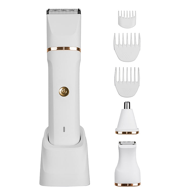 Tondeuse Électrique Multifonction 3-en-1 – Barbe, Corps & Nez avec Lames Céramique