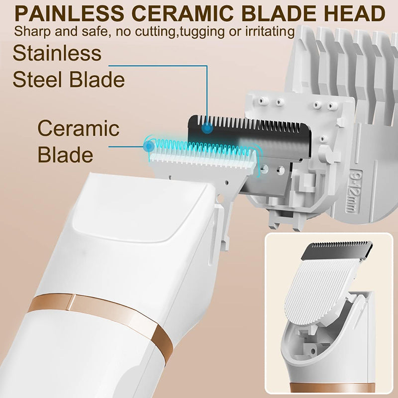 Tondeuse Électrique Multifonction 3-en-1 – Barbe, Corps & Nez avec Lames Céramique
