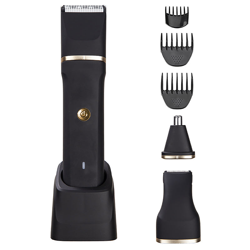 Tondeuse Électrique Multifonction 3-en-1 – Barbe, Corps & Nez avec Lames Céramique
