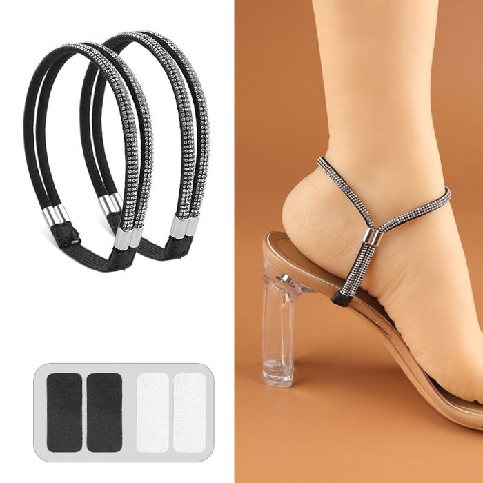 💎 1 ACHETÉ, 1 OFFERT ! 💎 Sangles Strass pour Talons : Ajustables, Brillantes & Anti-Chute ✨