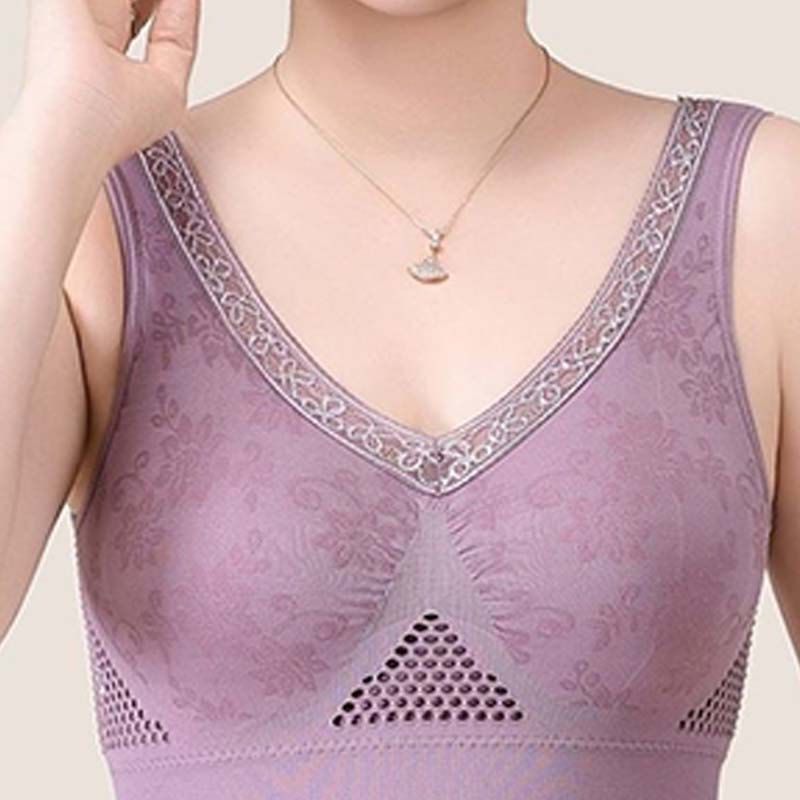 Soutien-gorge sans armatures en dentelle à maintien élevé pour femme