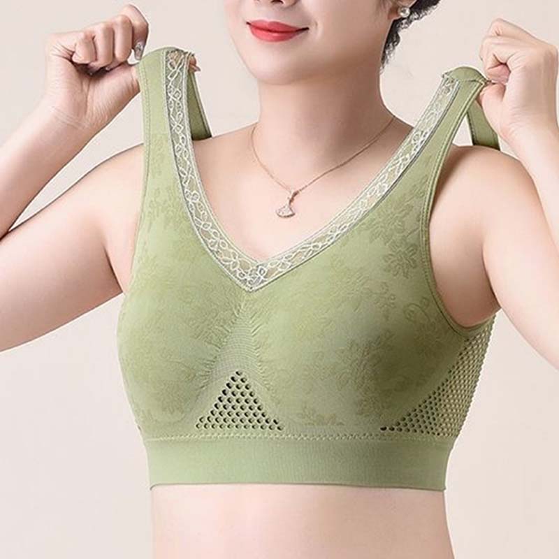 Soutien-gorge sans armatures en dentelle à maintien élevé pour femme