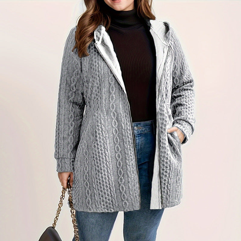 📢50% DE RÉDUCTION⏰Veste Ample à Capuche avec Tissage Texturé – Confort Ultra-Doux, Coupe Flatteuse & Style Élégant en 5 Couleurs⚡