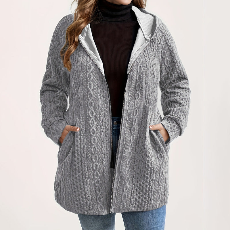 📢50% DE RÉDUCTION⏰Veste Ample à Capuche avec Tissage Texturé – Confort Ultra-Doux, Coupe Flatteuse & Style Élégant en 5 Couleurs⚡