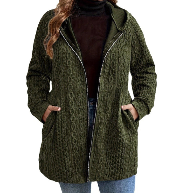 📢50% DE RÉDUCTION⏰Veste Ample à Capuche avec Tissage Texturé – Confort Ultra-Doux, Coupe Flatteuse & Style Élégant en 5 Couleurs⚡