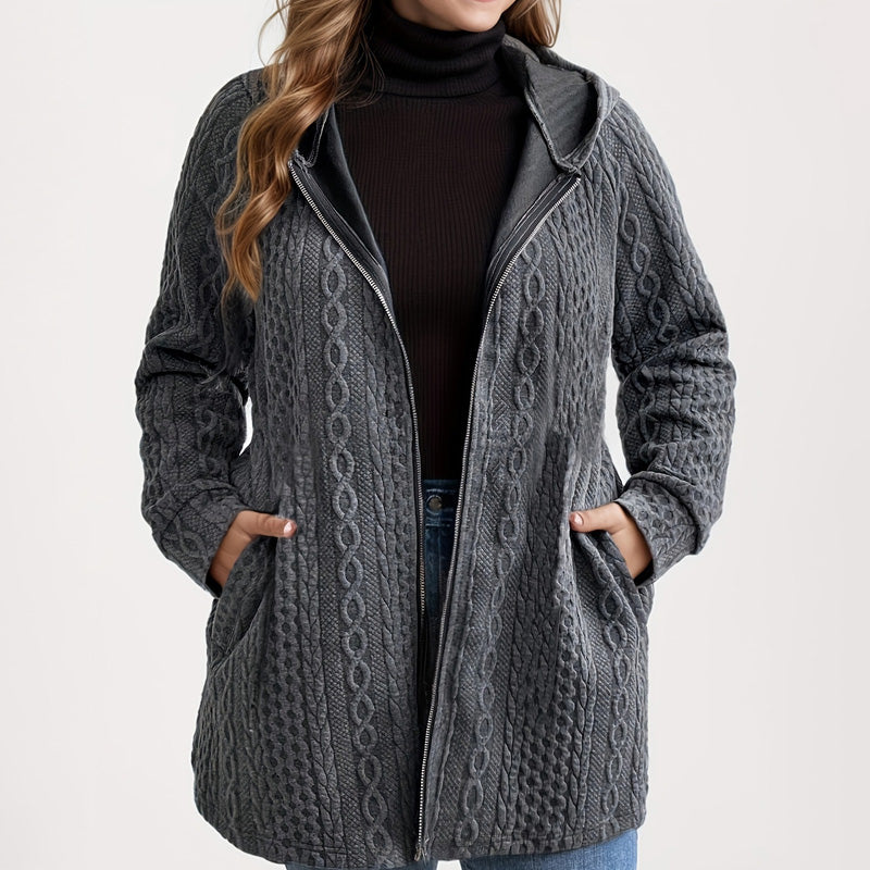 📢50% DE RÉDUCTION⏰Veste Ample à Capuche avec Tissage Texturé – Confort Ultra-Doux, Coupe Flatteuse & Style Élégant en 5 Couleurs⚡