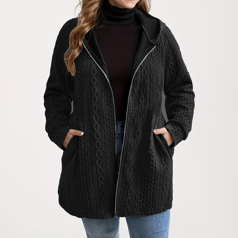 📢50% DE RÉDUCTION⏰Veste Ample à Capuche avec Tissage Texturé – Confort Ultra-Doux, Coupe Flatteuse & Style Élégant en 5 Couleurs⚡