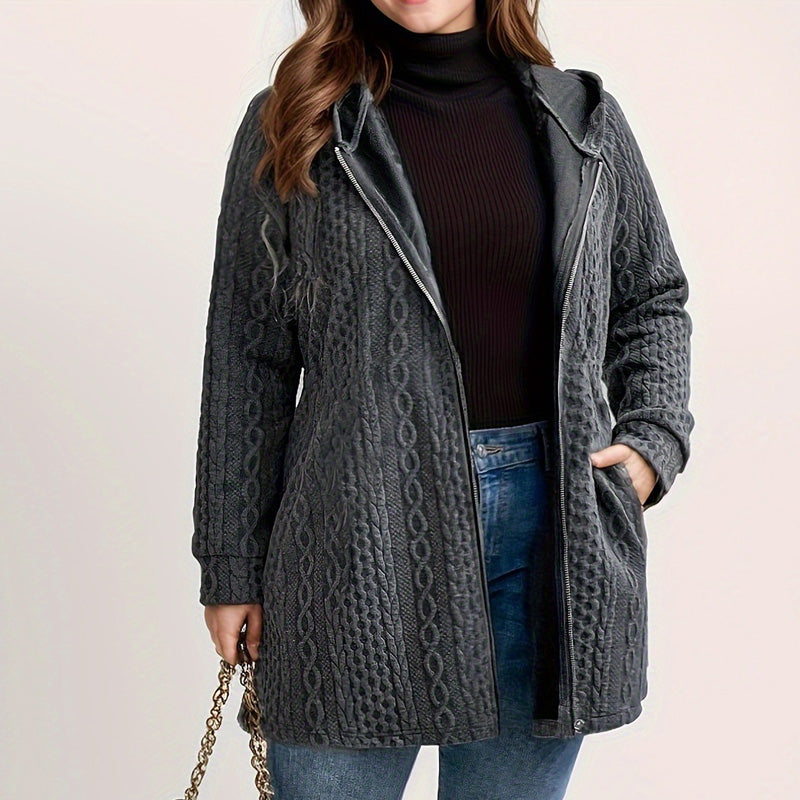 📢50% DE RÉDUCTION⏰Veste Ample à Capuche avec Tissage Texturé – Confort Ultra-Doux, Coupe Flatteuse & Style Élégant en 5 Couleurs⚡
