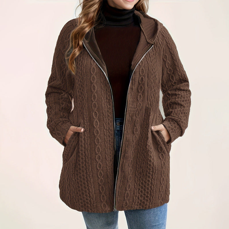 📢50% DE RÉDUCTION⏰Veste Ample à Capuche avec Tissage Texturé – Confort Ultra-Doux, Coupe Flatteuse & Style Élégant en 5 Couleurs⚡