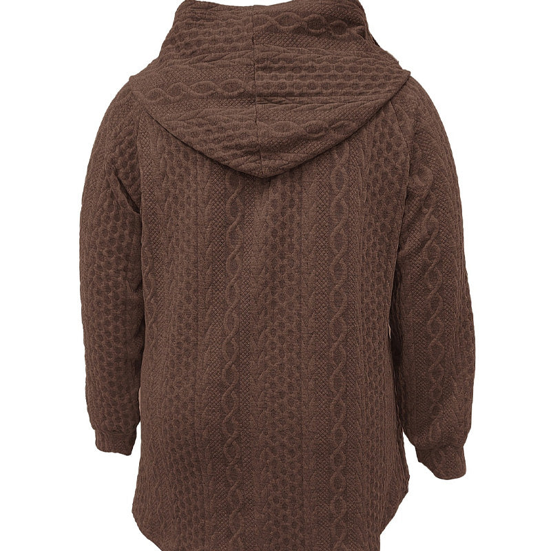 📢50% DE RÉDUCTION⏰Veste Ample à Capuche avec Tissage Texturé – Confort Ultra-Doux, Coupe Flatteuse & Style Élégant en 5 Couleurs⚡