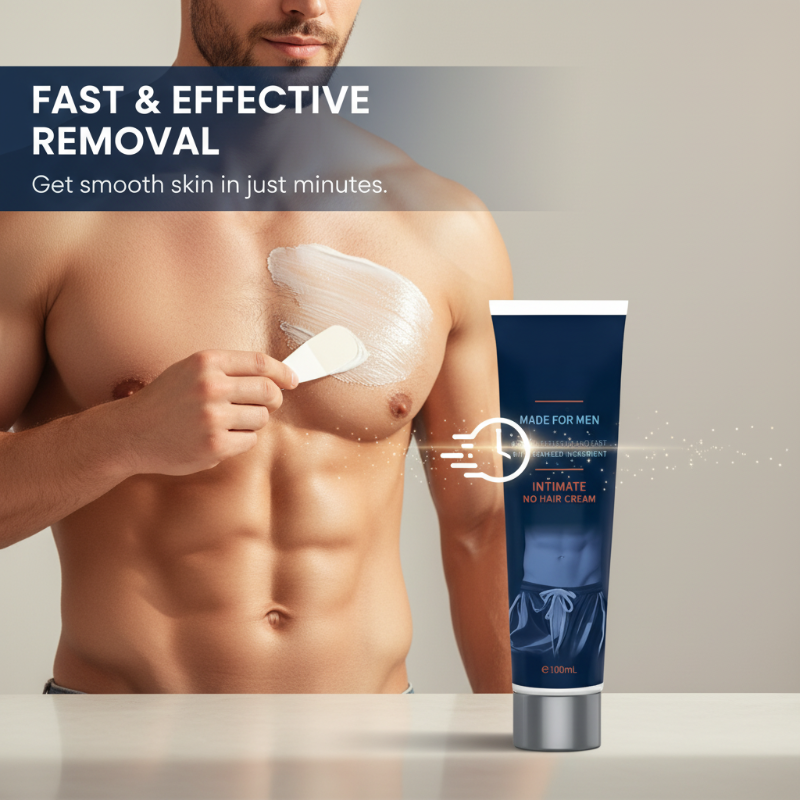💖Crème Dépilatoire Homme à Action Rapide – Peau Lisse, Sans Irritation🧴🌿