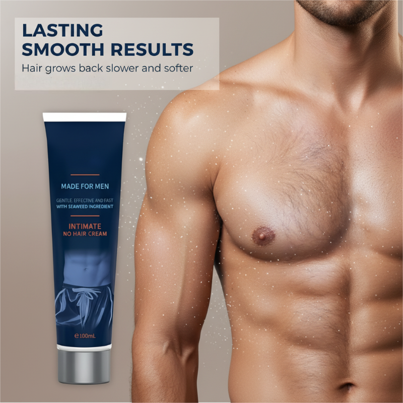 💖Crème Dépilatoire Homme à Action Rapide – Peau Lisse, Sans Irritation🧴🌿