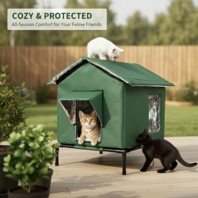 Maison pour Chat d’Extérieur ✅ Imperméable & Surélevée | Isolante et Pliable🐱