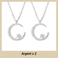 Collier Étincelant avec Pendentif d'Étoile et de Lune