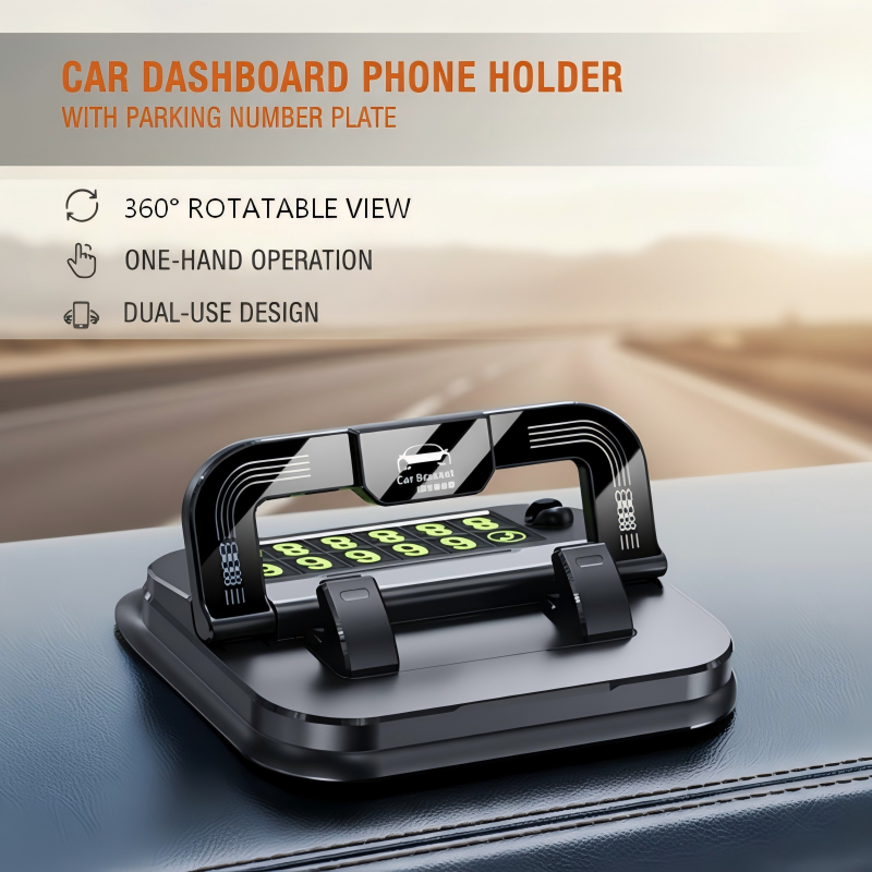 📱Support Voiture 360° + Carte de Stationnement Lumineuse – Pliable, Sécurisé & Sans Obstruction !✨