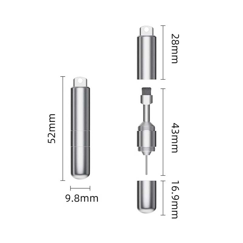 📢50% de réduction🎧Brosse 2 en 1 + Aiguille SIM🔑En Alliage d’Aluminium, Compact & Accroche-Clés