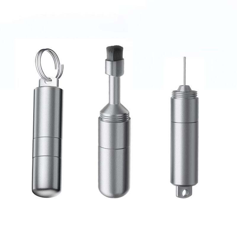 📢50% de réduction🎧Brosse 2 en 1 + Aiguille SIM🔑En Alliage d’Aluminium, Compact & Accroche-Clés