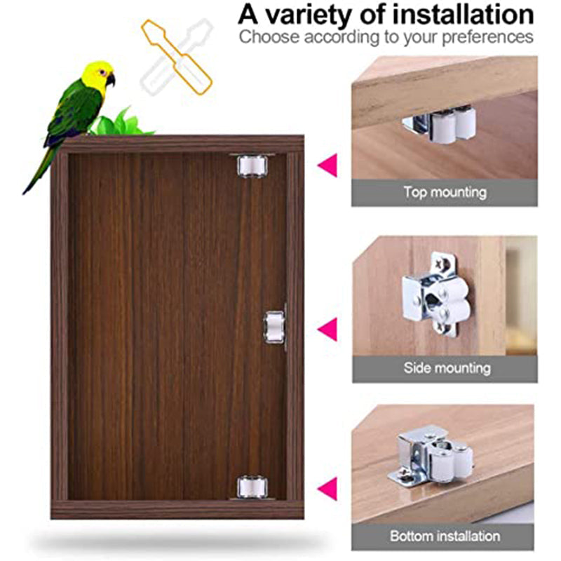 Loquet de Porte en Acier Inoxydable - Fermeture Double Rouleau pour Armoires