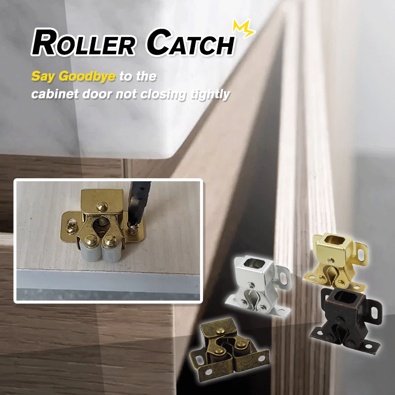 Loquet de Porte en Acier Inoxydable - Fermeture Double Rouleau pour Armoires