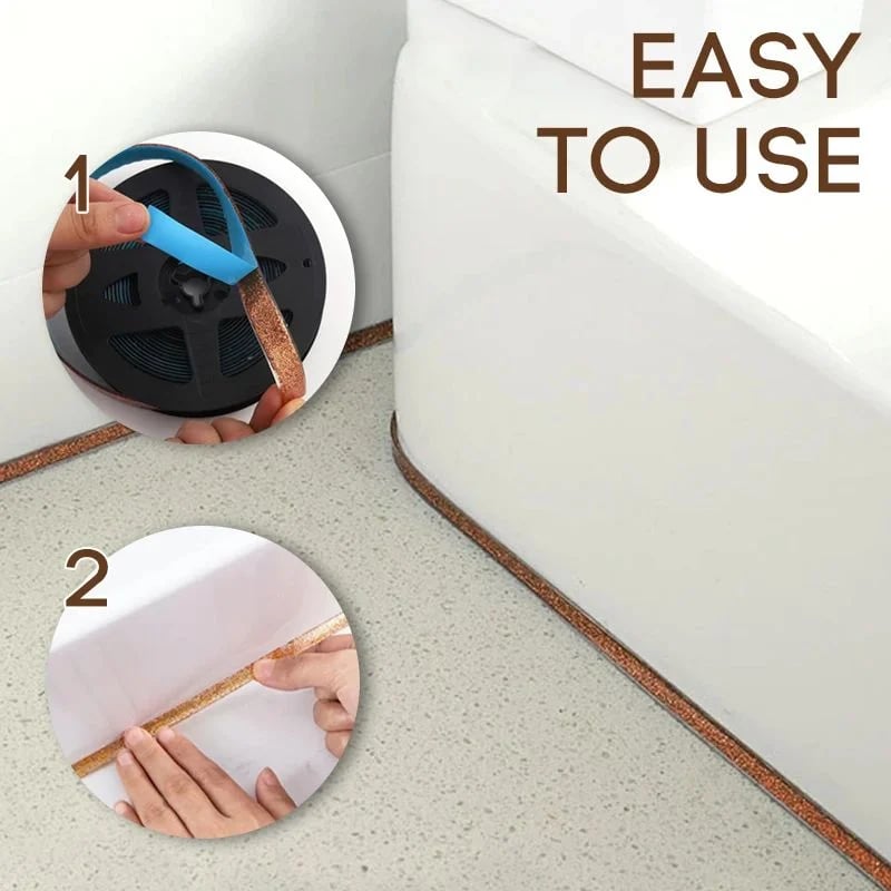 🛡️✨⏰ Bande de Calfeutrage Auto-Adhésive Imperméable 8mm x 6m – Anti-Moisissure, pour Joints Cuisine & Salle de Bain (Blanc/Argent/Or/Noir)