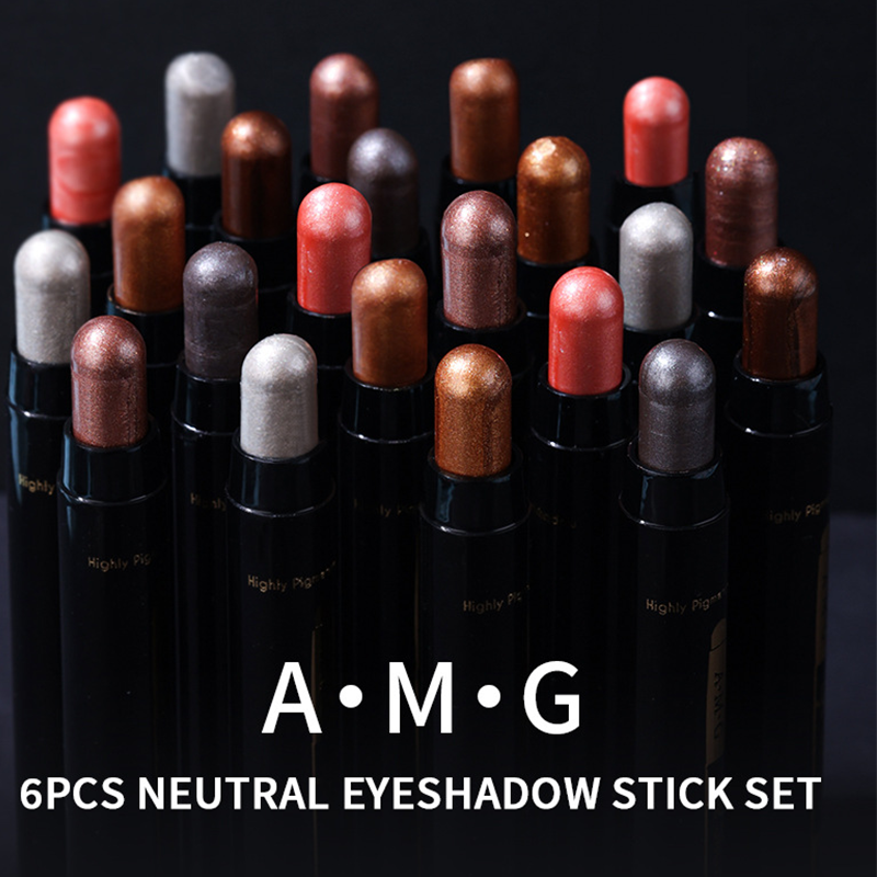 🔥Nouveautés - 50 % de réduction✨Coffret de 6 fards à paupières brillants en stick