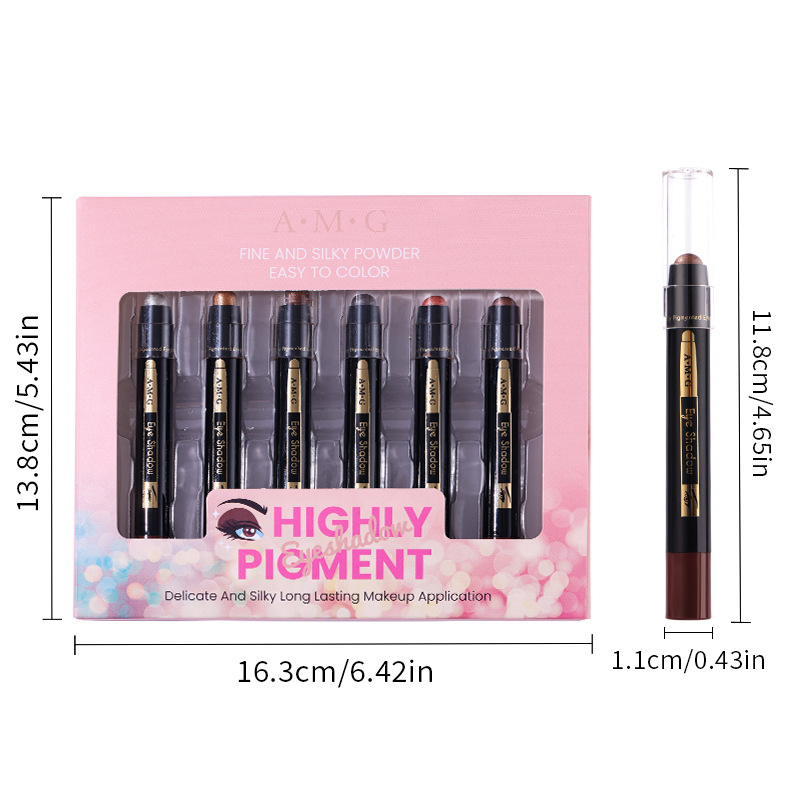 🔥Nouveautés - 50 % de réduction✨Coffret de 6 fards à paupières brillants en stick