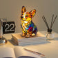 Lampe de table LED en forme de chiot à blocs de couleurs