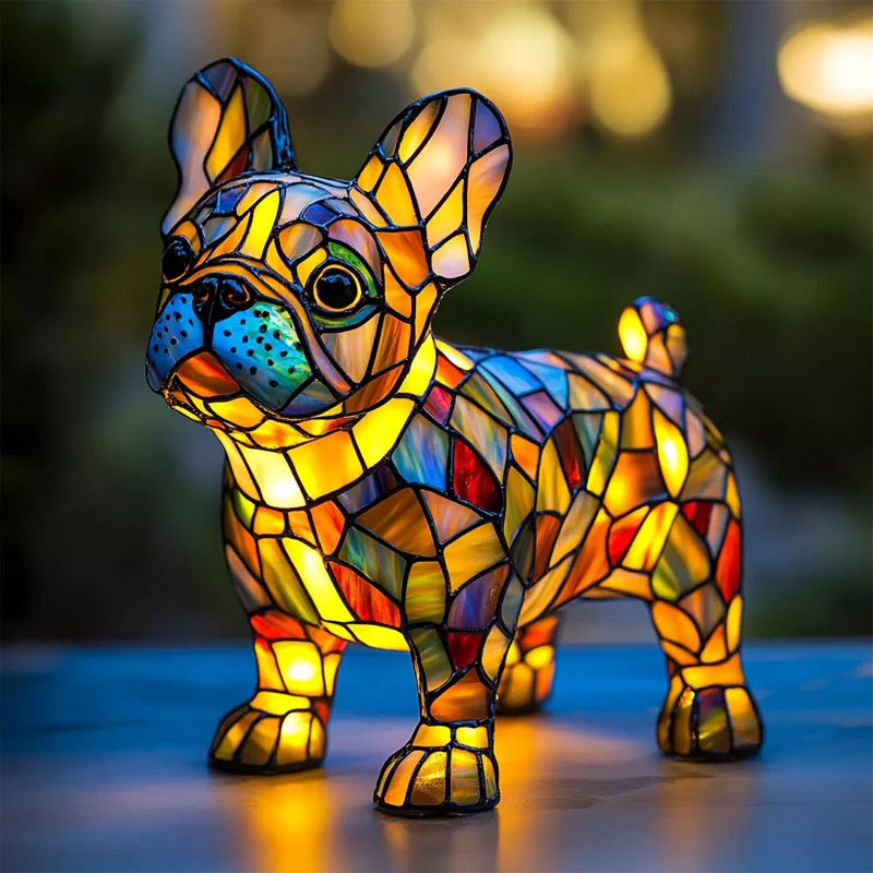 Lampe de table LED en forme de chiot à blocs de couleurs