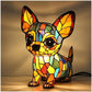 Lampe de table LED en forme de chiot à blocs de couleurs