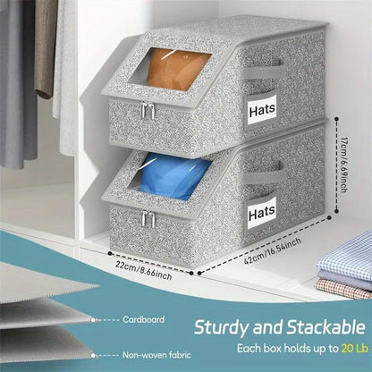 🎉Boîtes Empilables pour Casquettes📦Transparentes, Modulables & Gain de Place⚾