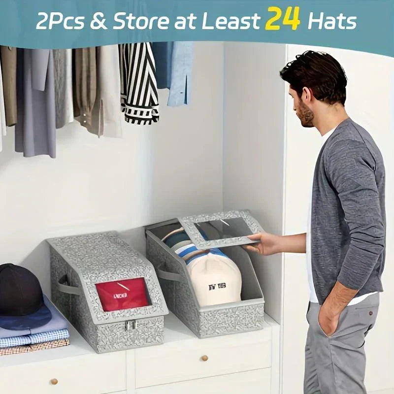🎉Boîtes Empilables pour Casquettes📦Transparentes, Modulables & Gain de Place⚾