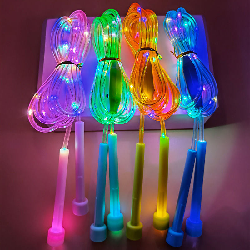 🏅Corde à sauter lumineuse LED pour enfants – 3 modes d’éclairage, longueur réglable & poignées antidérapantes 👧