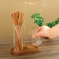 Diffuseur d'aromathérapie 2 en 1 porte-bougie et porte-encens avec socle en bois naturel