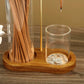 Diffuseur d'aromathérapie 2 en 1 porte-bougie et porte-encens avec socle en bois naturel