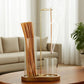 Diffuseur d'aromathérapie 2 en 1 porte-bougie et porte-encens avec socle en bois naturel