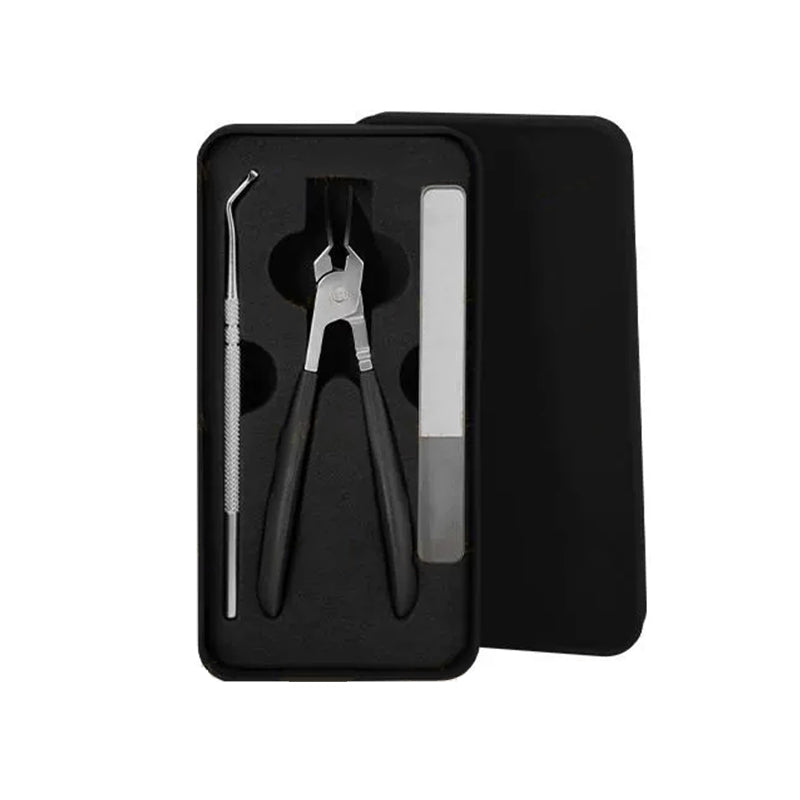 ⏰Set de 3 coupe-ongles biseautés anti-éclaboussures – Acier inoxydable, boîtier portable & lime en verre inclus🧼💅