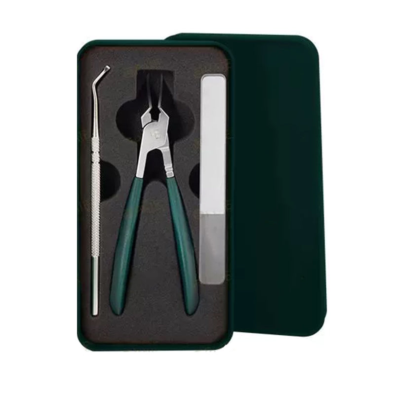 ⏰Set de 3 coupe-ongles biseautés anti-éclaboussures – Acier inoxydable, boîtier portable & lime en verre inclus🧼💅