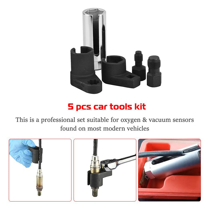 ⏳Offre à durée limitée : 50 % de réduction⏰Lot de 5 pièces : clés à douille décalées et fraises à fileter pour sondes O2 de voitures🚗🔧
