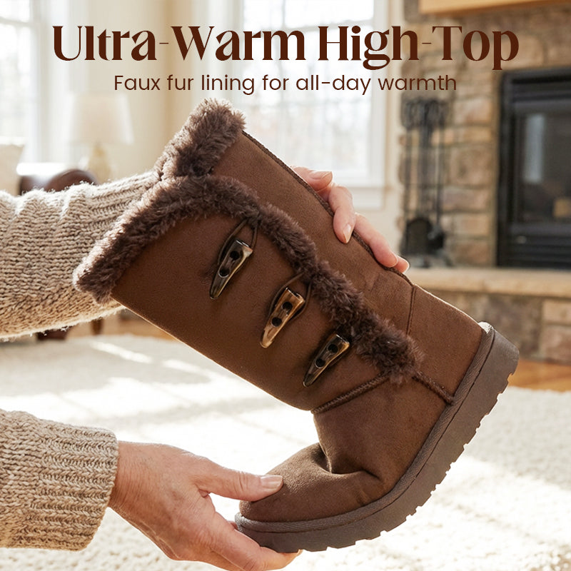 👢Bottes de Neige Mi-Mollet – Doublure Fausse Fourrure, Ultra-Chaudes & Semelle Antidérapante🧥