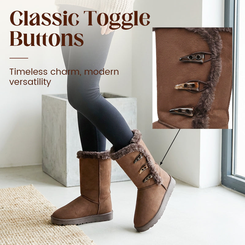 👢Bottes de Neige Mi-Mollet – Doublure Fausse Fourrure, Ultra-Chaudes & Semelle Antidérapante🧥