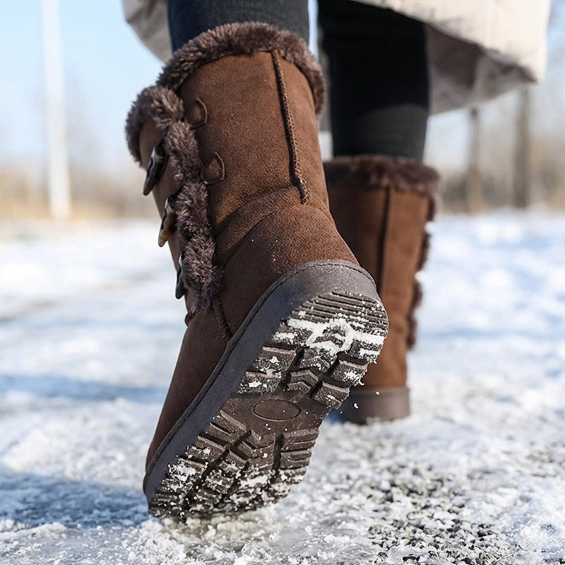 👢Bottes de Neige Mi-Mollet – Doublure Fausse Fourrure, Ultra-Chaudes & Semelle Antidérapante🧥