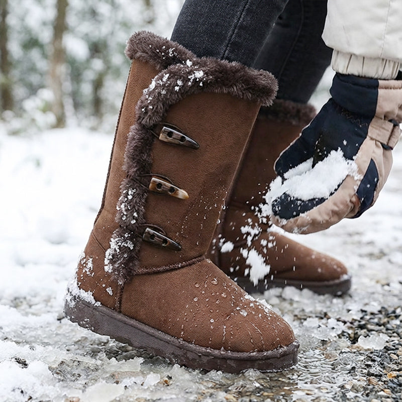 👢Bottes de Neige Mi-Mollet – Doublure Fausse Fourrure, Ultra-Chaudes & Semelle Antidérapante🧥