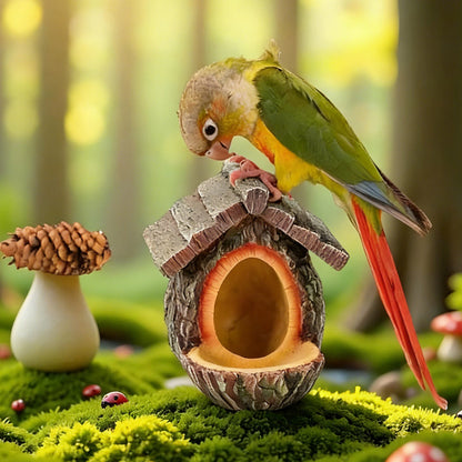 🌿 Nouveau Design 2026 | Mangeoire à Oiseaux Souche Réaliste 🐦