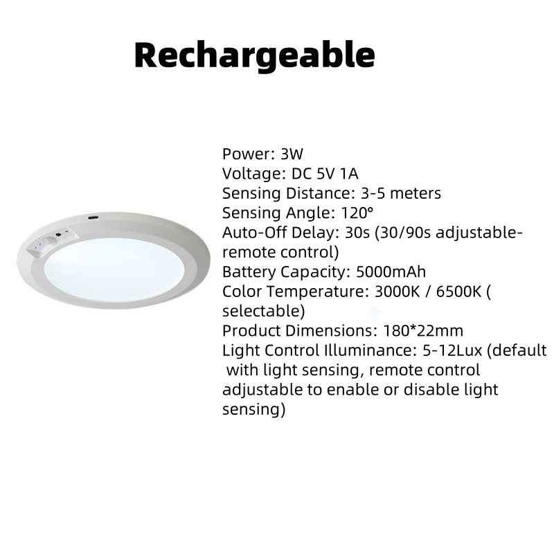 💎50% DE RÉDUCTION!💎Plafonnier à Détection de Mouvement –💡Rechargeable, Magnétique & Télécommande Incluse